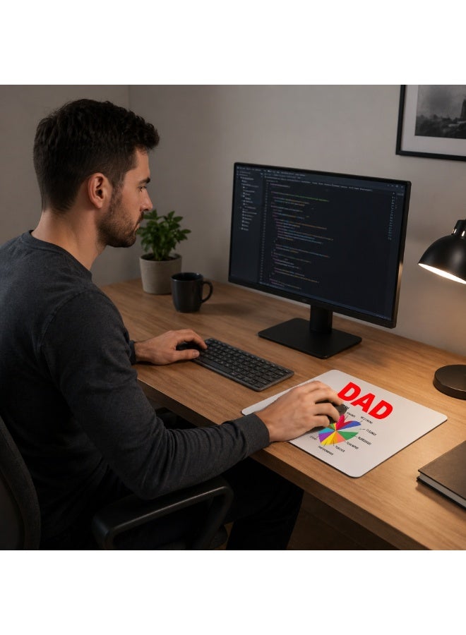 PRINTSHOP4ME Make Dad's Workday More Comfortable With Our Father's Day Mouse Pad - Non-Slip Base And Smooth Surface For Precise Mouse Control - A Thoughtful Gift - Image 4
