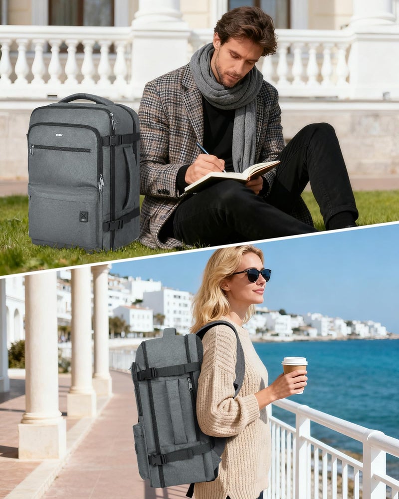 WANDF Travel Backpack For Spirit Airlines Personal Item Bag 18x14x8 with Wet Pocket, 17 Inch Laptop Backpack for Men Womenï¼ˆGreyï¼‰ - Image 2
