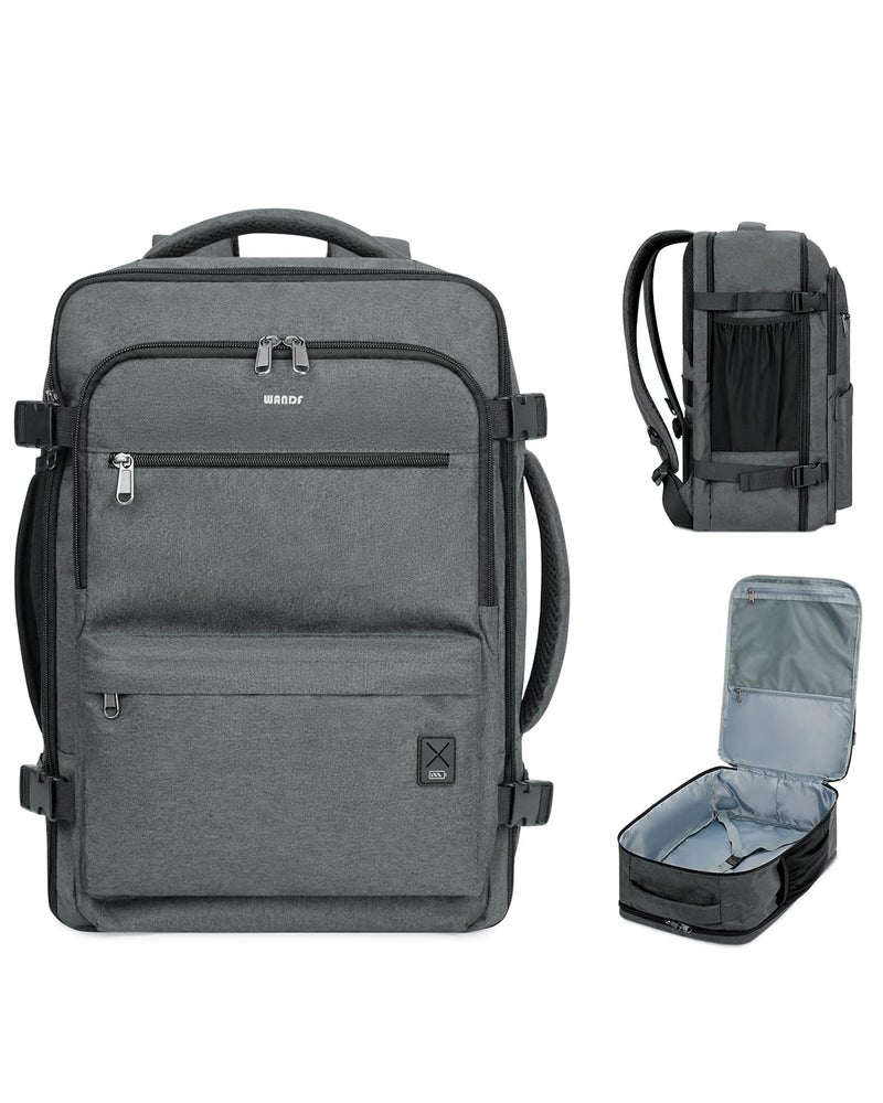 WANDF Travel Backpack For Spirit Airlines Personal Item Bag 18x14x8 with Wet Pocket, 17 Inch Laptop Backpack for Men Womenï¼ˆGreyï¼‰ - Image 1