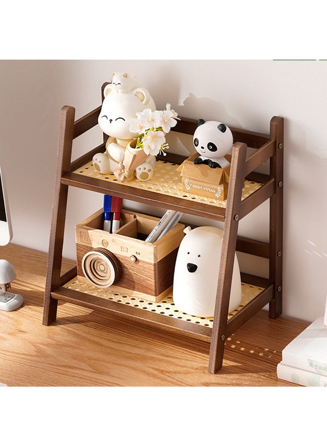 الجدول 2 الطبقة الخشبية كوب القهوة حامل كوب كونترستوب الخمر حامل للمطبخ القهوة بار متعددة الوظائف الرف المضادة للشاي حبوب القهوة التوابل رف تخزين - Image 2