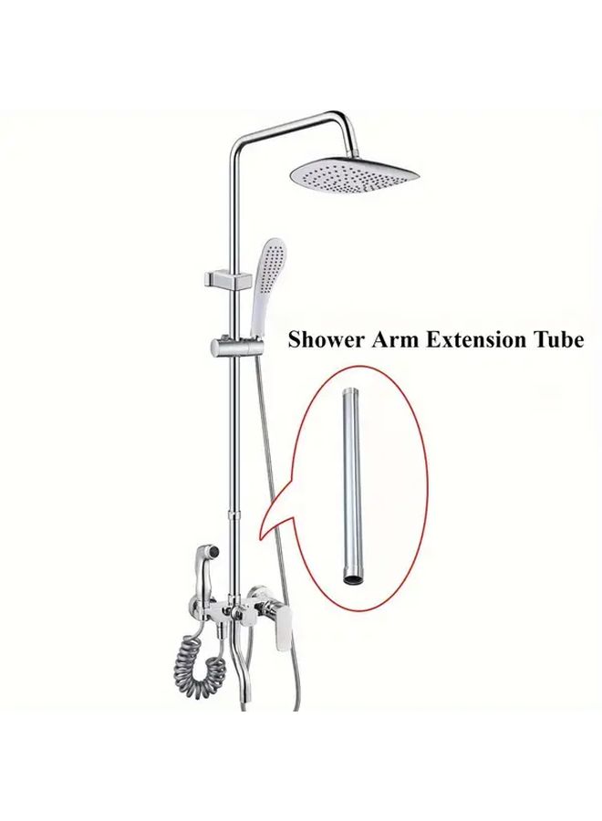 Heavy Duty Stainless Steel Shower Extension Tube Leak Proof 16 Inch Tall Polished Chrome - Image 2