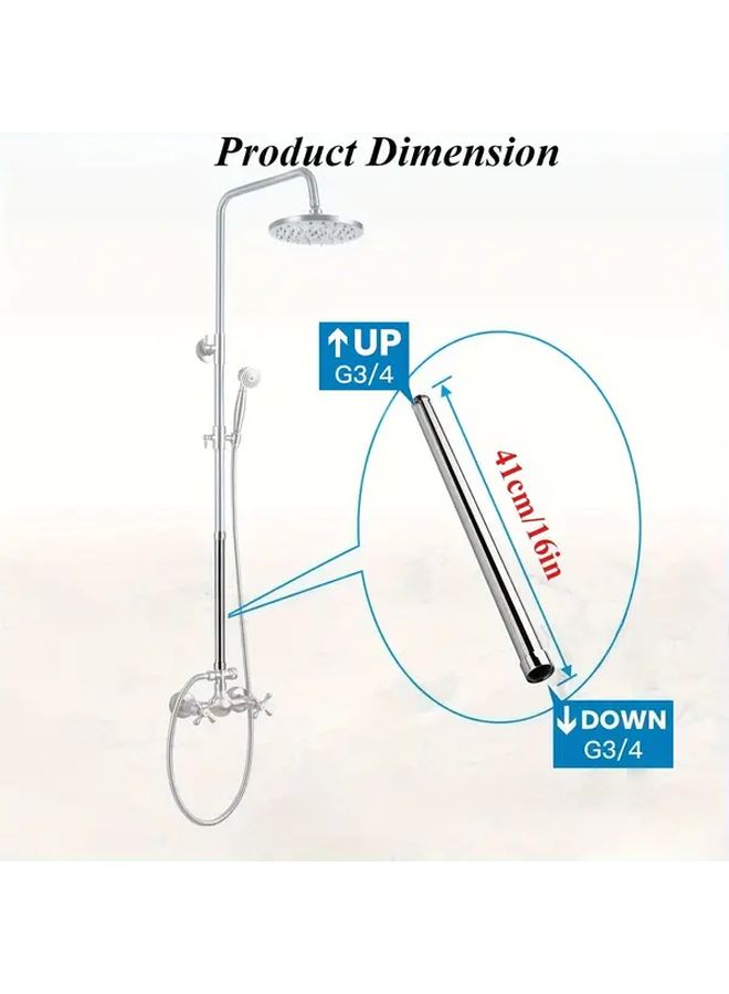 Heavy Duty Stainless Steel Shower Extension Tube Leak Proof 16 Inch Tall Polished Chrome - Image 3