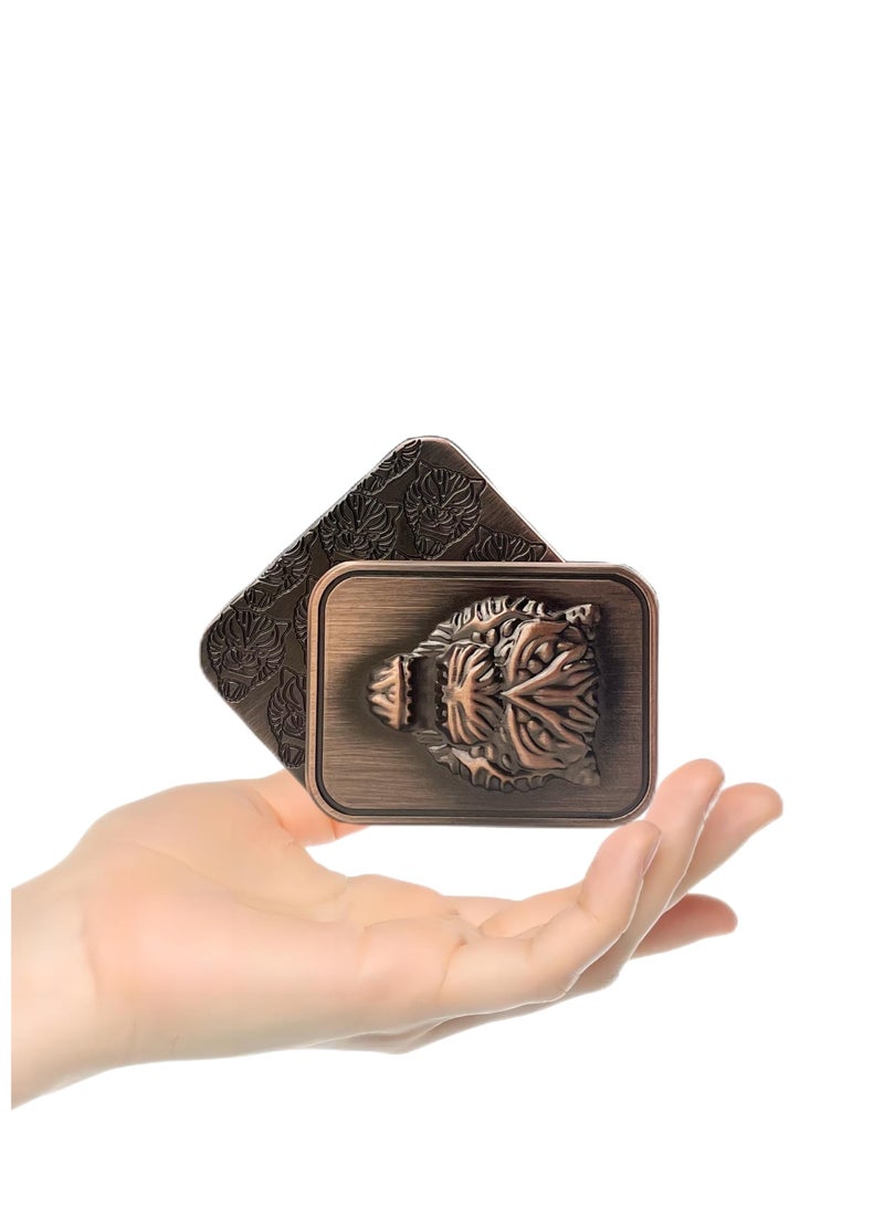 SOLARAE Tiger Head Carving Metal Poker Fidget Slider,Men's EDC Hand Slider,Poker Push Card Stress Relief Toys,Magnetic Metal Poker Fidget Toys,Office Desk Toys Gifts for Boyfriend and Father - Image 1