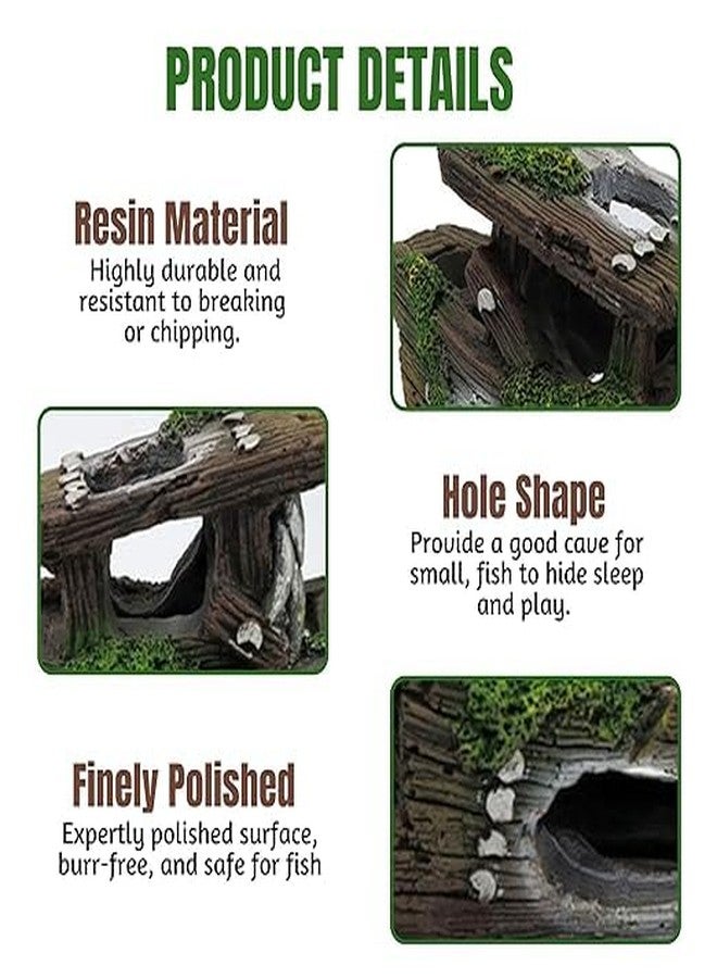 GIG BAZAAR-Aquarium Resin Wood Ship Decoration Ornaments, for Natural Looking in Enchanting Underwater World with Small Broken Holes. - Image 5