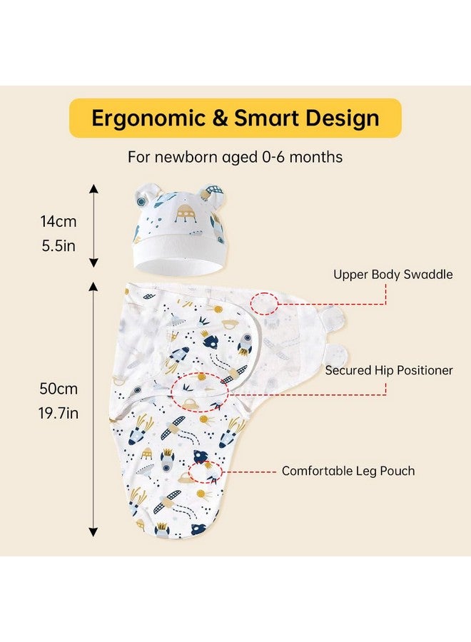 EUBUY 3 Sets Baby Swaddle Sleep Sack with Hat Set, Soft Swaddling Blankets Cute Baby Swaddling Blankets for 0-3 Months - Image 2