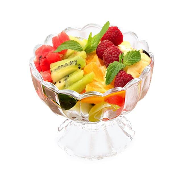 VISMII Glass Ice Cream Cup Cute Footed Tulip Clear Glass Dessert BowlsPerfect for Dessert Sundae Ice Cream Fruit Salad Snack Cocktail Condiment Trifle and Christmas Holiday Party120 ml6 pc - Image 4