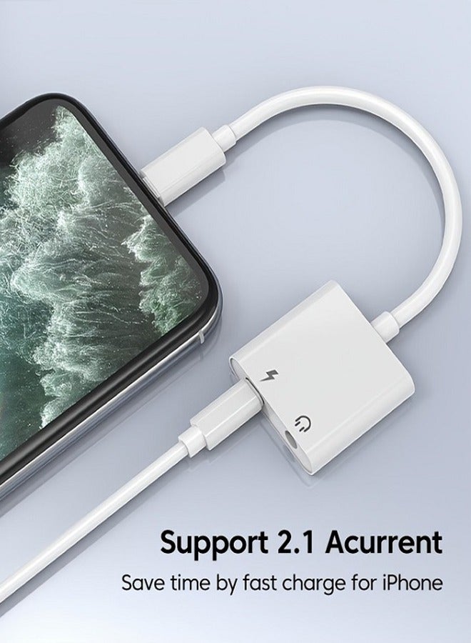 2 في 1 محول سماعة رأس Aux ومحول شاحن دونجل كابل مقسم متوافق مع iPhone - Image 4