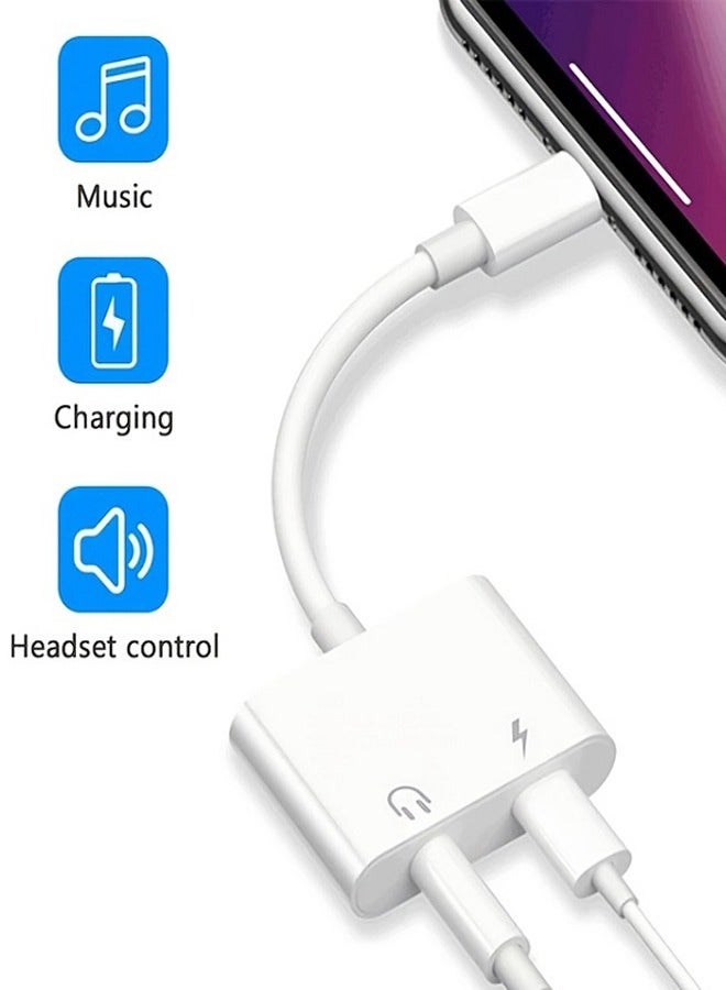 2 في 1 محول سماعة رأس Aux ومحول شاحن دونجل كابل مقسم متوافق مع iPhone - Image 5