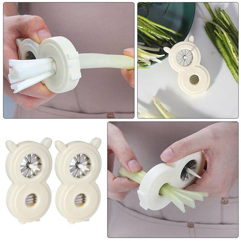 VG 2 Piece Multifunction Onion Scallion Shredder Vegetable Garlic Grater Food Chopper Kitchen Slicer Cutting And Shredding Tool - Image 4