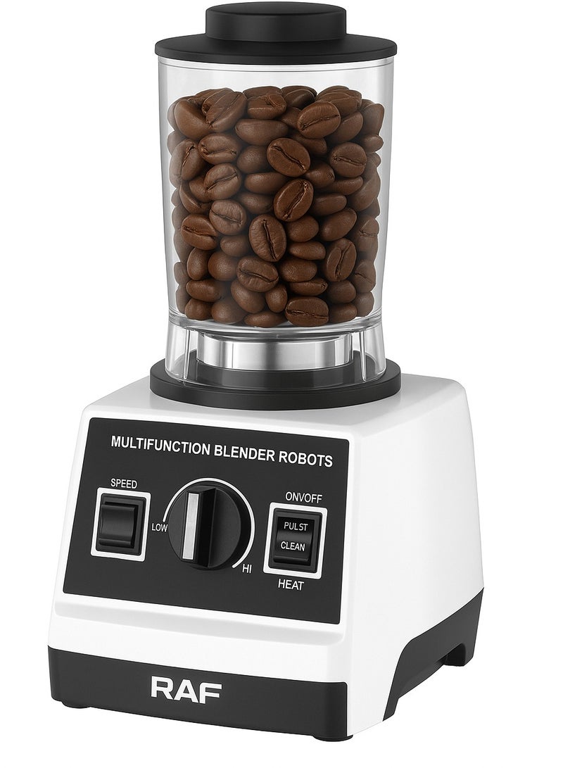 آر إيه أف طقم خلاط ومطحنة كهربائية 2 في 1 من RAF | خلاط عالي الطاقة 2400 واط مع وعاء كبير سعة 2.5 لتر | خلاط وعصارة ومحضر طعام بسرعة 20000 دورة في الدقيقة بشفرات من الفولاذ المقاوم للصدأ | خلاط محمول منخفض الضوضاء - أبيض - Image 3