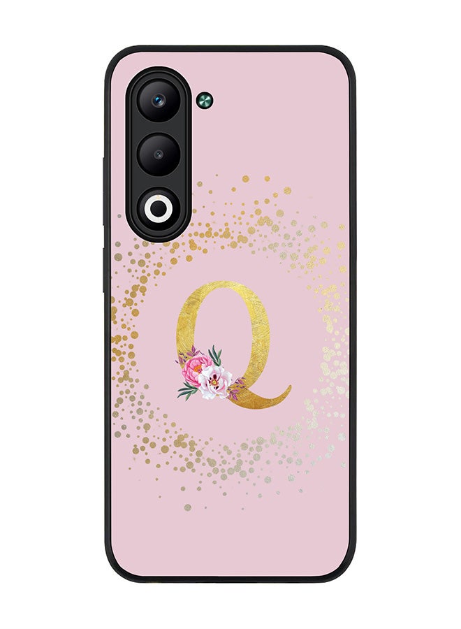 Stylizedd For Oppo A5 5G / A5 4G Case,Slim fit Camera Protection, Shockproof Thin Phone cover  - Custom Monogram Floral - Q  (Pink )