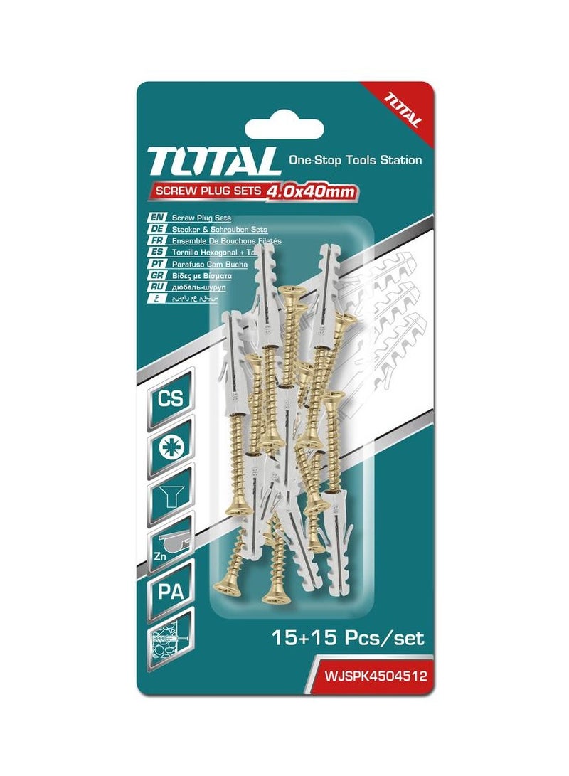 TOTAL Screw Plug Sets 4 X 40mm WJSPK4504512 - Image 2