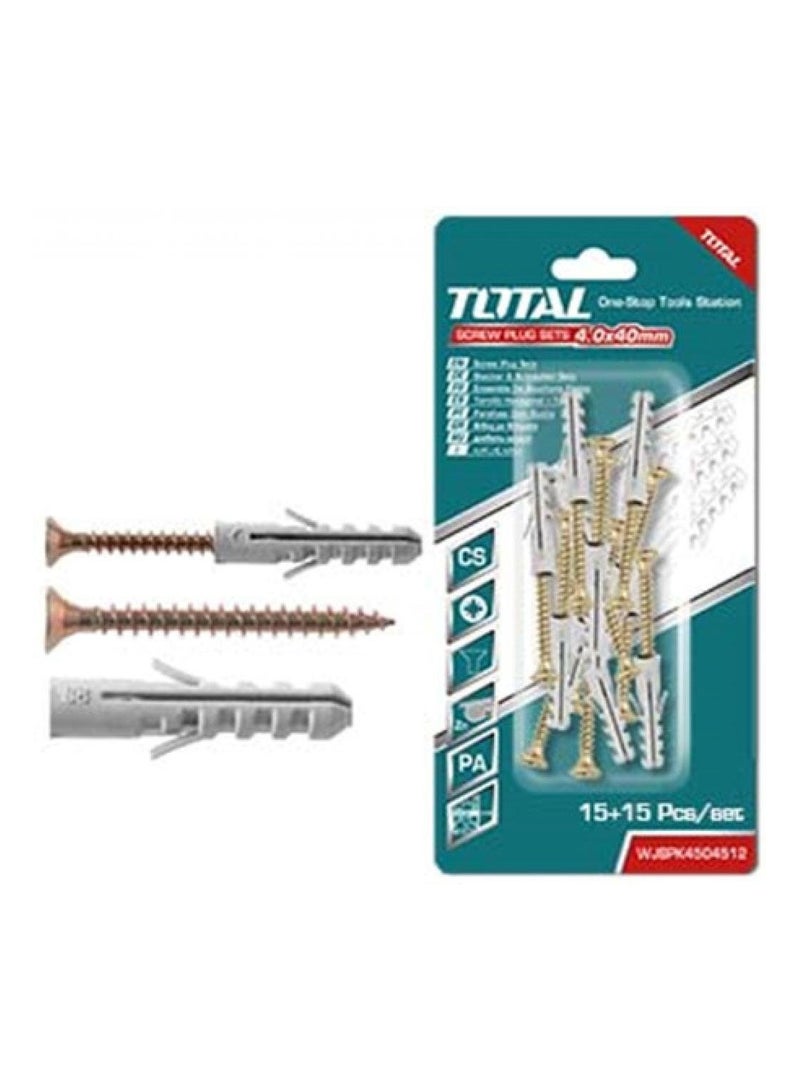 TOTAL Screw Plug Sets 4 X 40mm WJSPK4504512 - Image 4