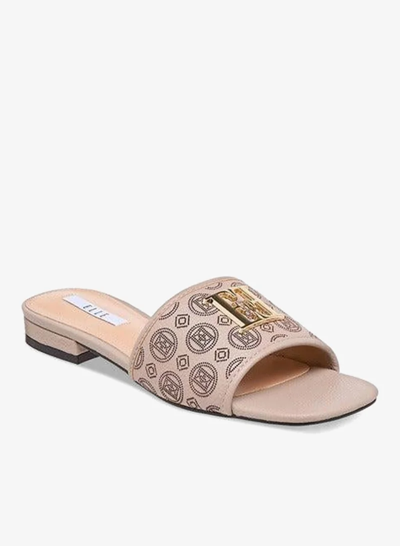 ELLE GREY Women's Laser Cut Detail Slip-On Flat Sandals for Women | Best Price UAE