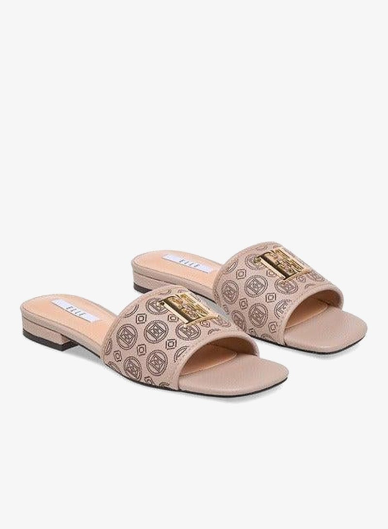 ELLE Women's Laser Cut Detail Slip-On Flat Sandals - Image 1