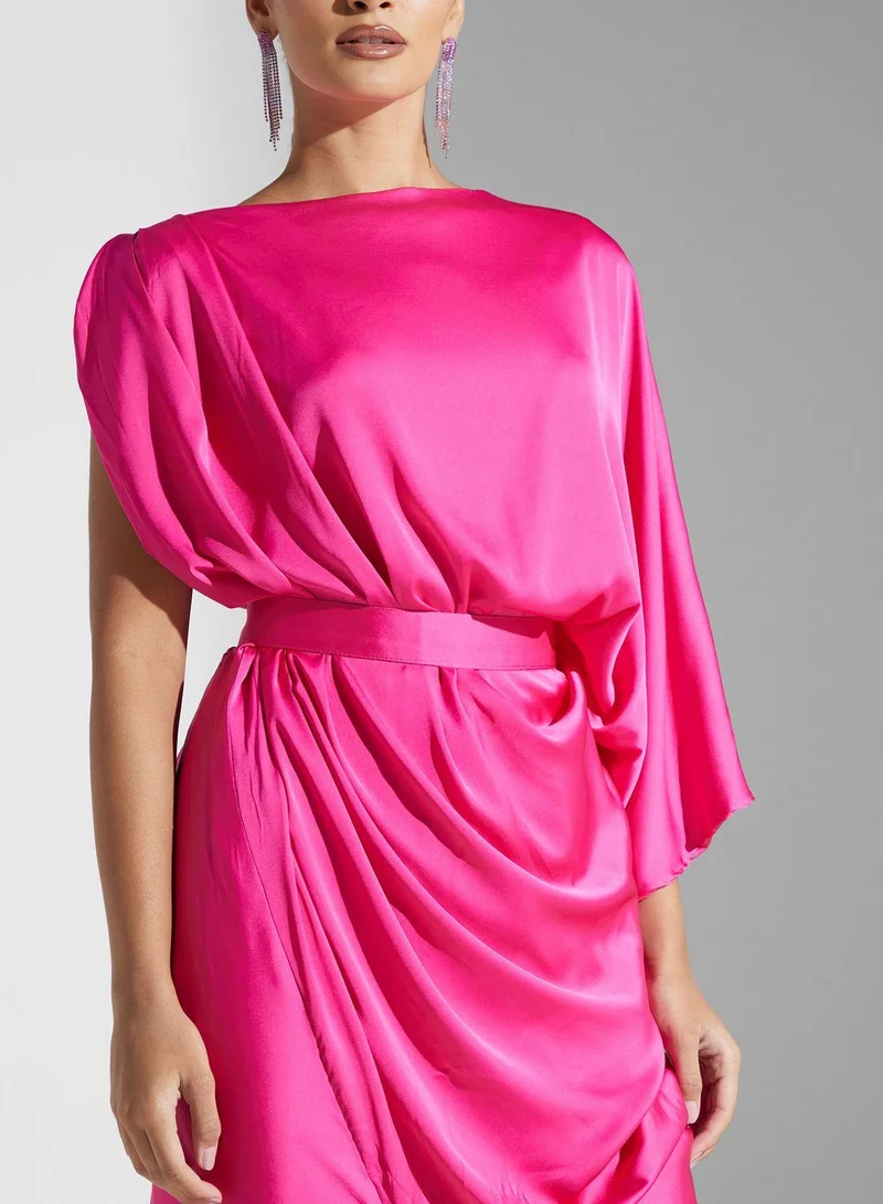 جولدن ابل Plain Ruched  Dress