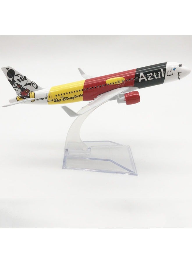 general 16cm Alloy Airplane Tabletop Display Model 1:400 Scale Mickey Mouse A320 Airplane Model Decoration Toys Furniture Decorations Collection Gifts - Image 1