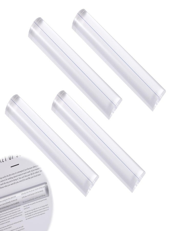 Sinbana 4pcs Mahjong Card Line Reader, 15.5x3cm/6.1x1.2in Acrylic Mahjong Card Line Reader Clear Magnifying Bar for Reading Small Prints Books Game Tiles & Newspapers - Image 1