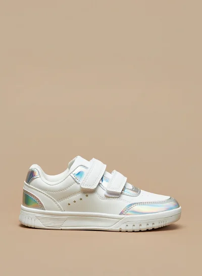 فلورا بيلا من شو إكسبرس Girls Panelled Sneakers with Hook and Loop Closure