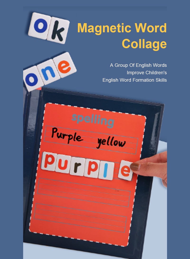 MaBaby لعبة ألغاز الكلمات المغناطيسية على شكل مشبك كتب للتعليم المبكر للأطفال وتعلم اللغة الإنجليزية - Image 4