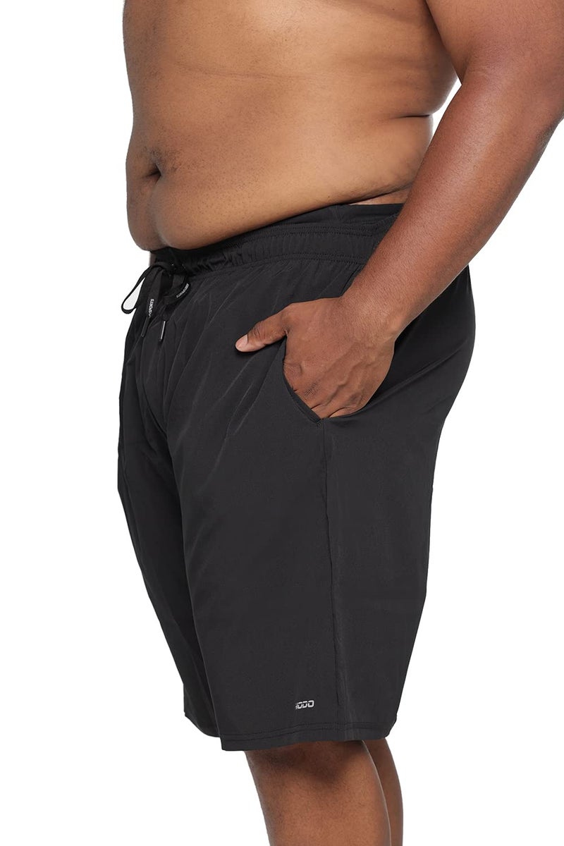 HOdo شورت سباحة للرجال HOdo كبير وطويل 11 بوصة مع بطانة شبكية سوداء 6XL - Image 2
