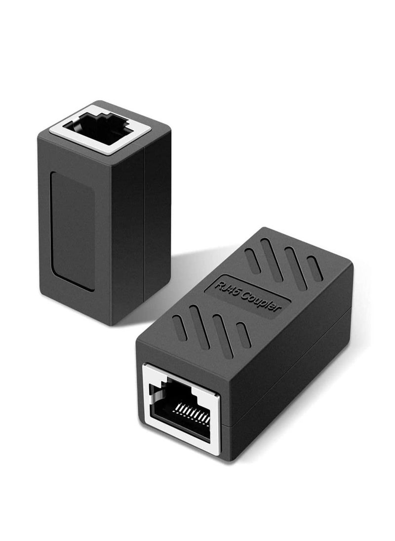 DKURVE - DKURVE Strong Shielded 8p8c RJ45 Coupler, Ethernet Cable Adsl Extension Jointer Adapter Connector, Inline LAN Female to Female Extender Plug Compatible with Cat7 Cat6 Cat5e Cable 5 pcs - Image 1