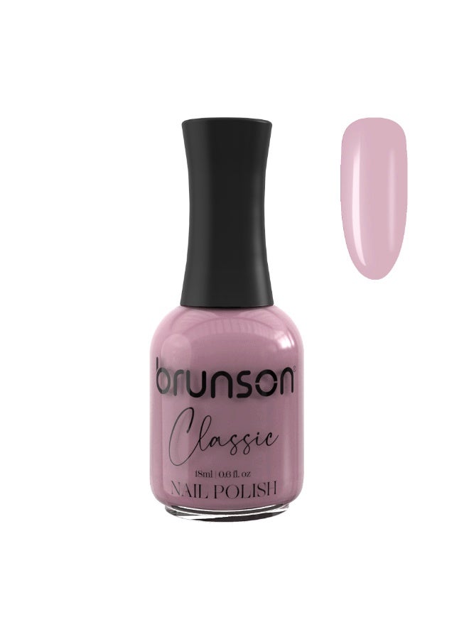 Brunson Classic Nail Polish 18ml Fast Dry Nail Lacquer Nail Harderner Normal Polish Glossy Gel Effect Quick Air Dry Long-Lasting Natural Nail Enamel Salon Quality Manicure Pedicure Regular Polish - Image 1