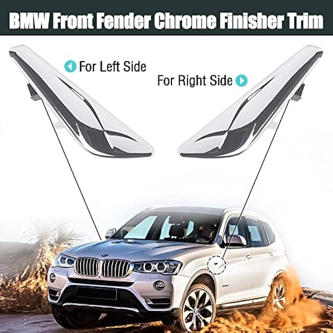 rayihni Front Fender Chrome Finisher Right And Left Side For Bmw X3 F25 X4 F26 20132017 Year Oem 51117338569 51117338570 - Image 3