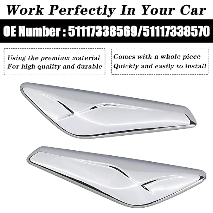 rayihni Front Fender Chrome Finisher Right And Left Side For Bmw X3 F25 X4 F26 20132017 Year Oem 51117338569 51117338570 - Image 4