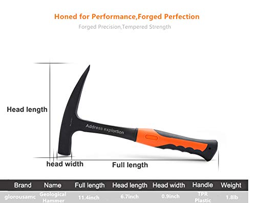 glorousamc Rock Pick - 28 oz Geological Hammer with Pointed Tip-Masonry Hammer-081624 - Image 2