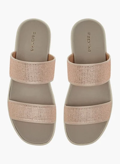 Paprika Women's Embellished Slip-On Flatform Sandals