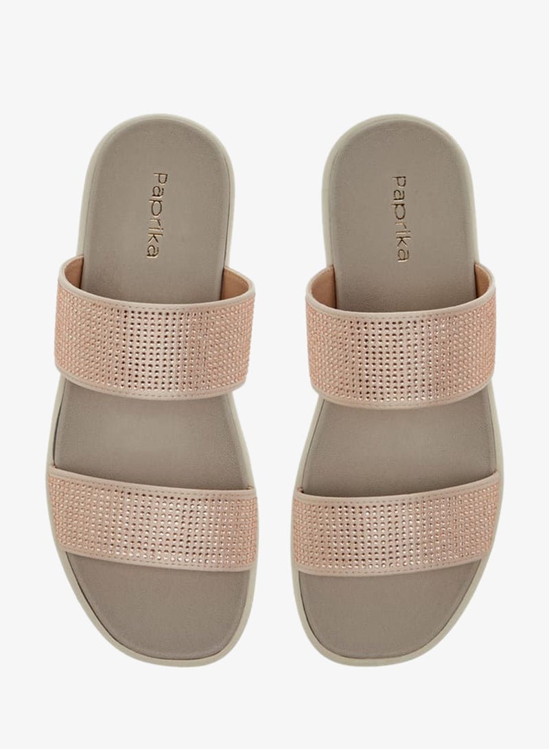Paprika Women's Embellished Slip-On Flatform Sandals - Image 1