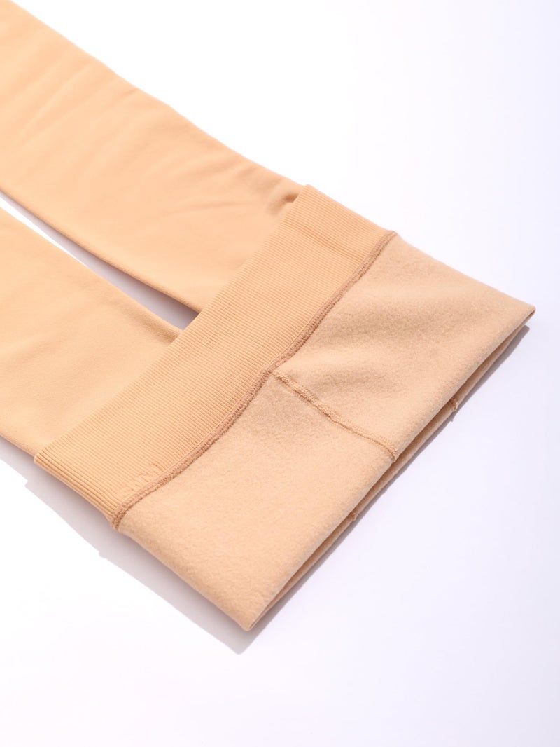 EVERSWE Girls Winter Warm Fleece Lined Tights Thick Dance Tights (6-8, Natural) - Image 2