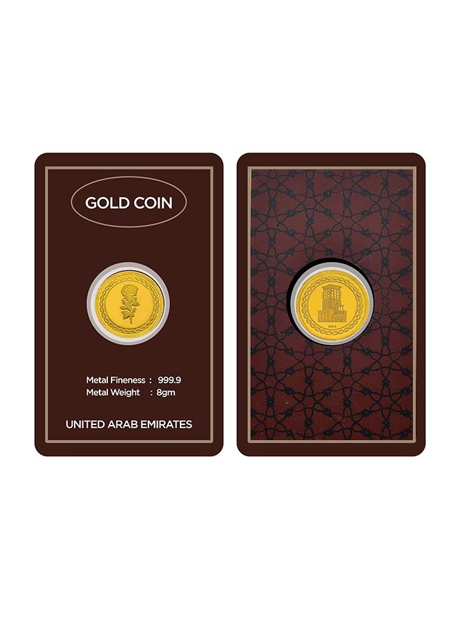RIZAN JEWELLERY Rizan Jewellery 8g Gold Coin 24 Karat 999.9 Flower & UAE Heritage Building Design  - Image 4