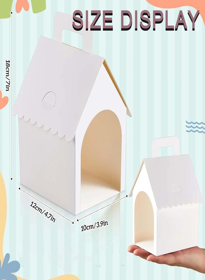 Hlmsyurx 30 Pcs Dog House Party Favor Boxes, White Dog House Shaped Treat Gift Boxes with Handle for Back to School Parties, Pet Birthday, School Events, DIY Crafting, Puppy Pet Adoption - Image 3
