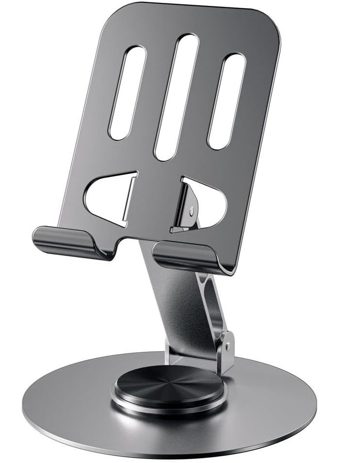 This phone holder opens and closes easily – lightweight, portable, and adjustable to any angle. Suitable for phones and tablets, it features a non-slip silicone base. - Image 1