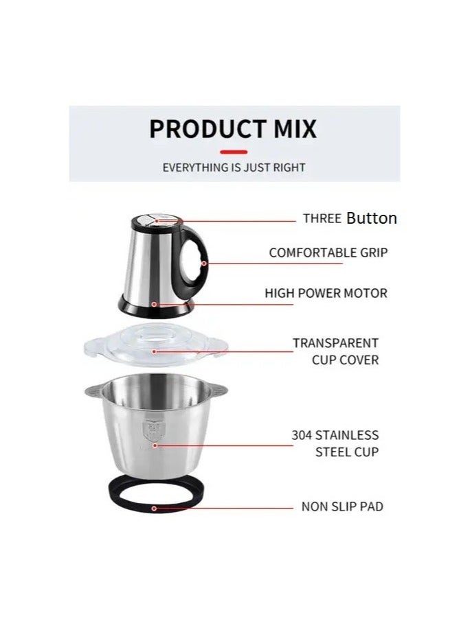 SILVER CREST Meat Chopper Electric Silver Crest  stainless steel Bowel Capacity 3.8L Powerful Pure  - Image 4