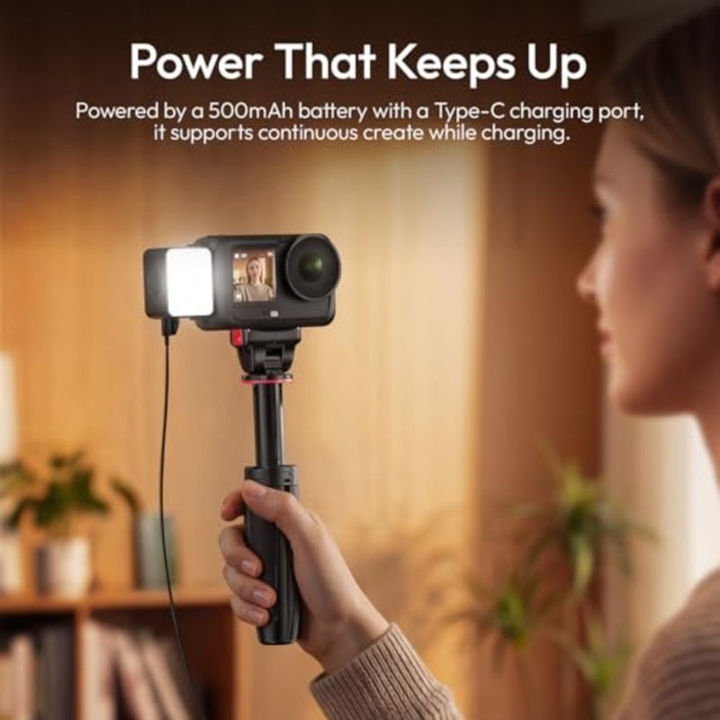 LM24 Vlogging Light for DJI Osmo Nano/Osmo Action 6, Waterproof Magnetic Mini LED Action Camera Video Light Accessories, Quick Release Photography LED Fill Light for Vlog Selfie 200K-5600K CRI≥95 3 Brightness Levels Magnetic Mini LED Action Camera Video Light for Vlog Selfie Video Recording Photography - Image 5