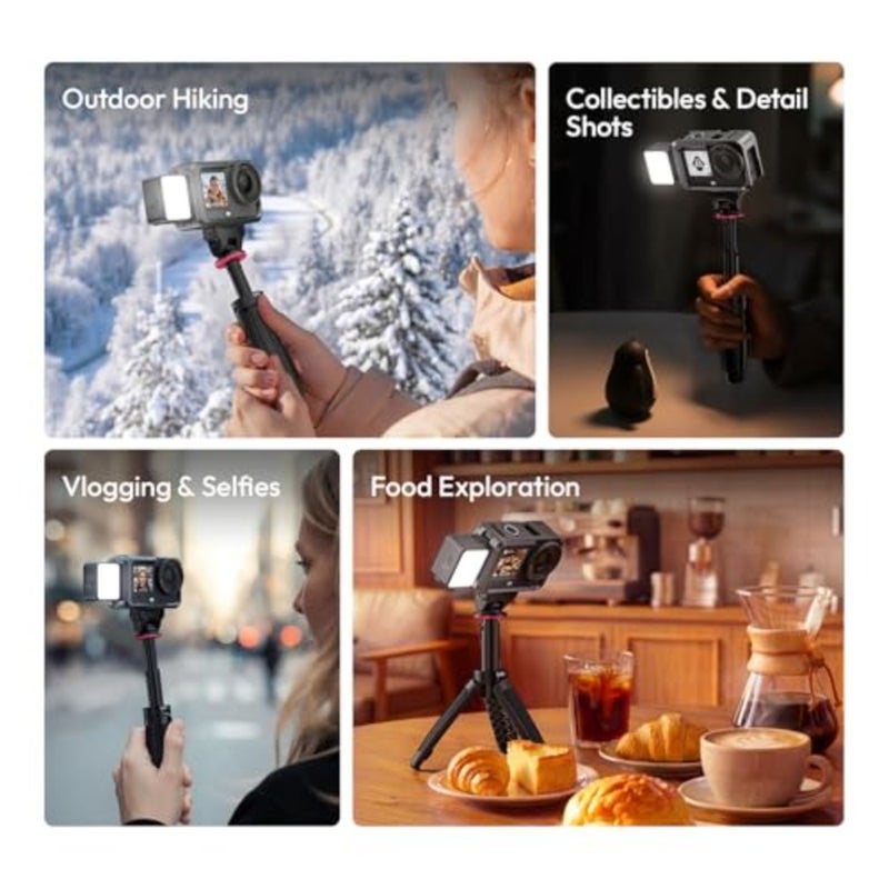 LM24 Vlogging Light for DJI Osmo Nano/Osmo Action 6, Waterproof Magnetic Mini LED Action Camera Video Light Accessories, Quick Release Photography LED Fill Light for Vlog Selfie 200K-5600K CRI≥95 3 Brightness Levels Magnetic Mini LED Action Camera Video Light for Vlog Selfie Video Recording Photography - Image 4