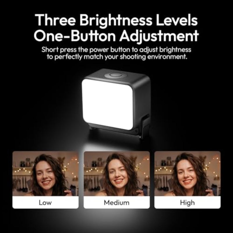 LM24 Vlogging Light for DJI Osmo Nano/Osmo Action 6, Waterproof Magnetic Mini LED Action Camera Video Light Accessories, Quick Release Photography LED Fill Light for Vlog Selfie 200K-5600K CRI≥95 3 Brightness Levels Magnetic Mini LED Action Camera Video Light for Vlog Selfie Video Recording Photography - Image 3