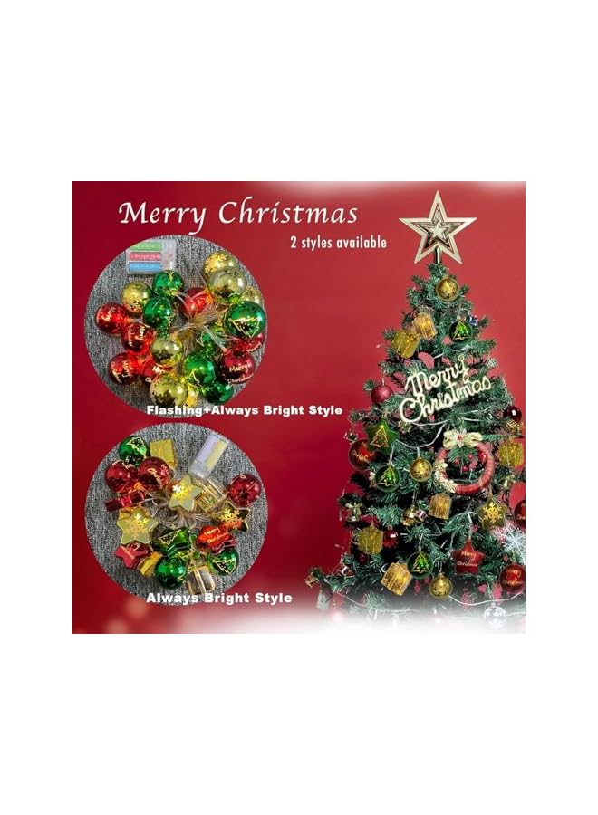 The Bros 20 LED Battery Christmas Lights with Timer & 8 Modes, Multicolor Star & Ball Ornaments, 3m, Indoor & Outdoor - Image 3