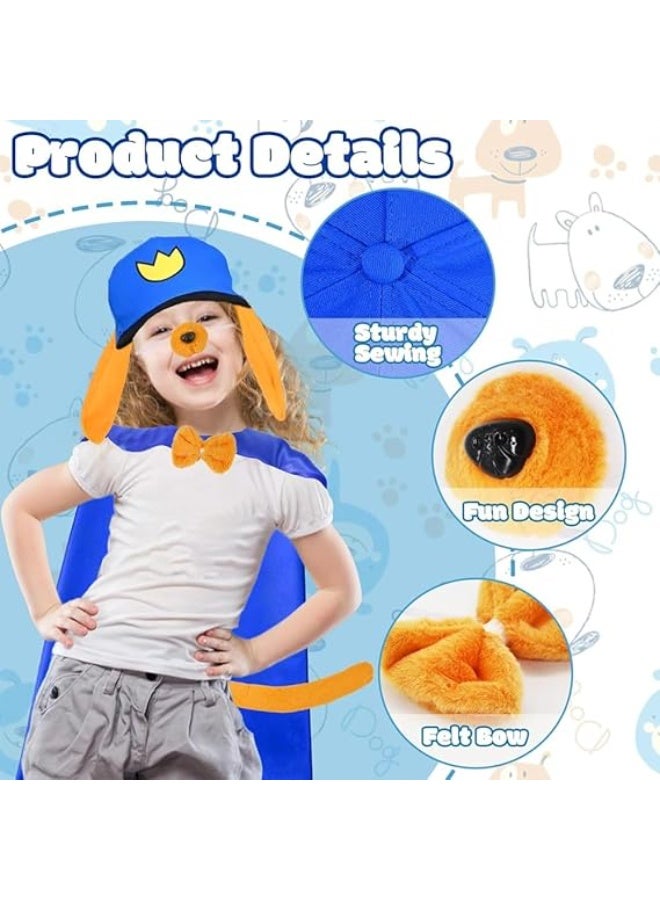 برين جيجلز زي بطل الكلاب للأطفال من 6 قطع - طقم لعب دور جرو مع قبعة، وعصابة رأس على شكل أذن كلب، وأنف، وذيل، وربطة عنق على شكل فراشة، وعباءة بطل خارق - زي تنكري لحفلات أعياد الميلاد والهالوين - Image 3