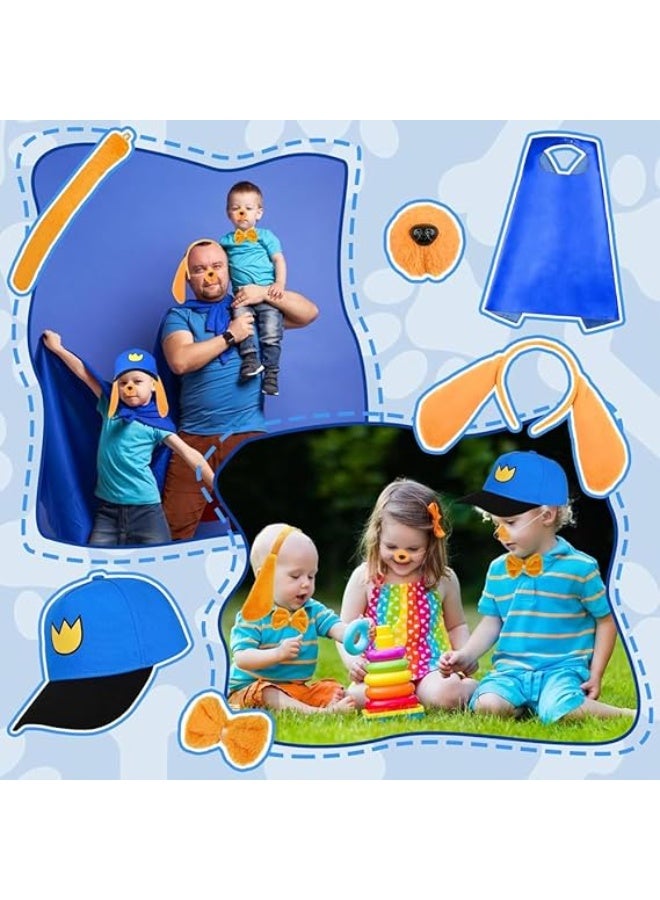 برين جيجلز زي بطل الكلاب للأطفال من 6 قطع - طقم لعب دور جرو مع قبعة، وعصابة رأس على شكل أذن كلب، وأنف، وذيل، وربطة عنق على شكل فراشة، وعباءة بطل خارق - زي تنكري لحفلات أعياد الميلاد والهالوين - Image 4