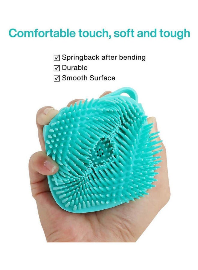 إسكدنيا فرشاة استحمام للكلاب من السيليكون، فرشاة تدليك ناعمة للقطط، موزع شامبو وفرشاة تدليك الحيوانات الأليفة أزرق - Image 2