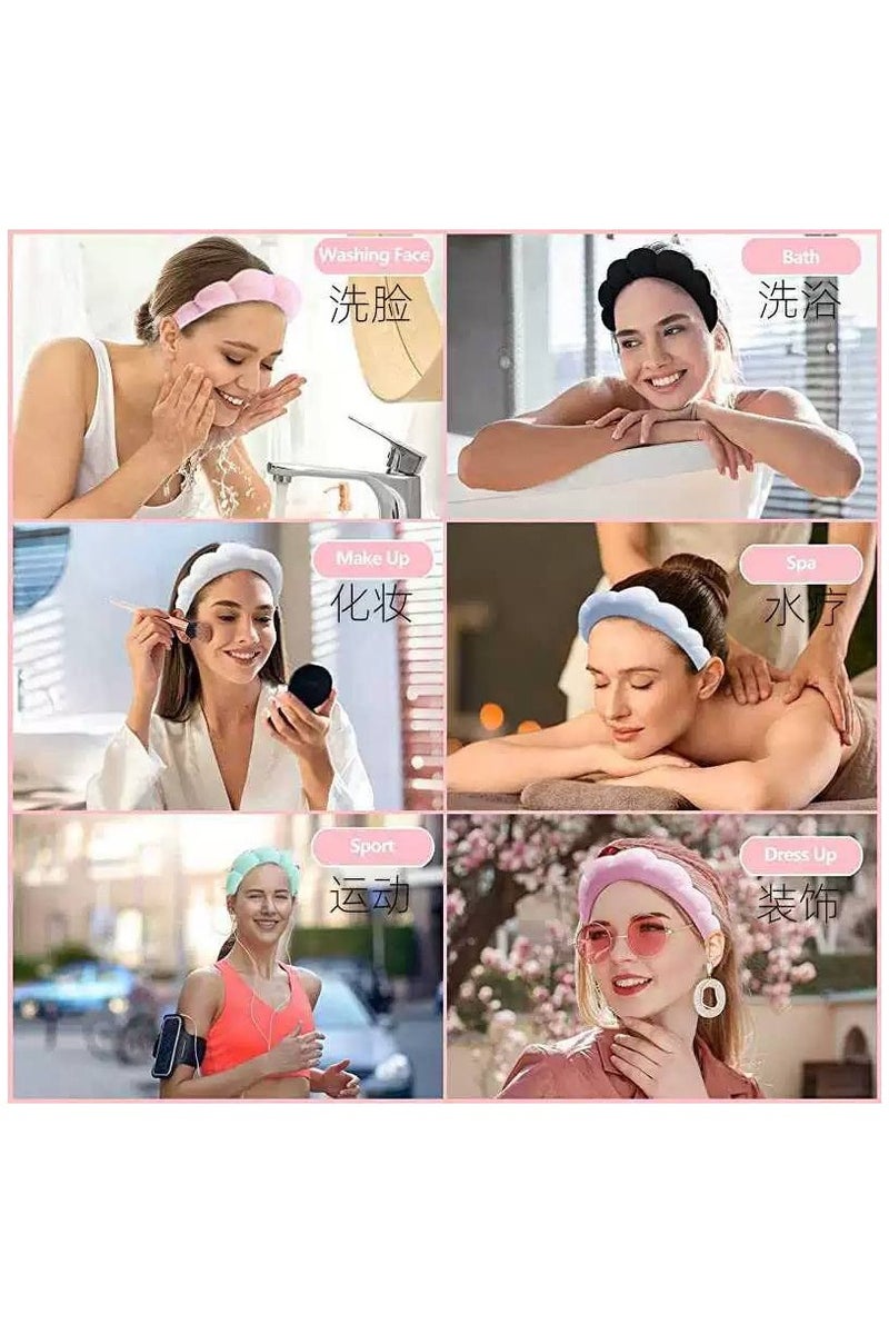 KIKI Terry Sponge Hair for Women, Bouffant Headband for Skin Care, Face Washing, Makeup Removal, Bath Set, Facial Mask multicolour - Image 2