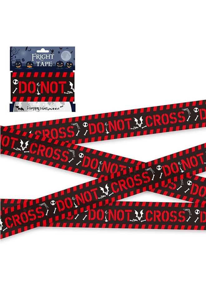JCB CHIC ديكورات الهالوين، 5 قطع من شريط الديكور التحذيري للهالوين، حزمة شريط تحذير بطول 30 متر، ديكور لحفلات الهالوين - Image 1