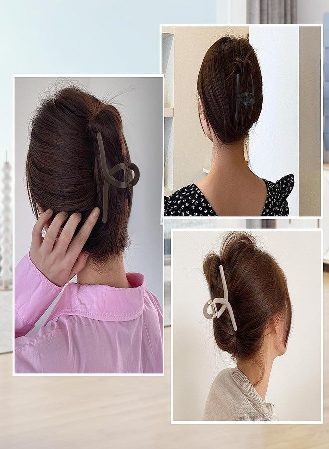 مجموعة مشابك شعر كبيرة من سكفيلا، 6 قطع، مشابك شعر للشعر الكثيف، مشبك مربع محايد، مشبك شعر كبير غير لامع، مشابك فك قوية، مشابك شعر على شكل فراشة مانعة للانزلاق للنساء، متعددة الألوان - Image 5
