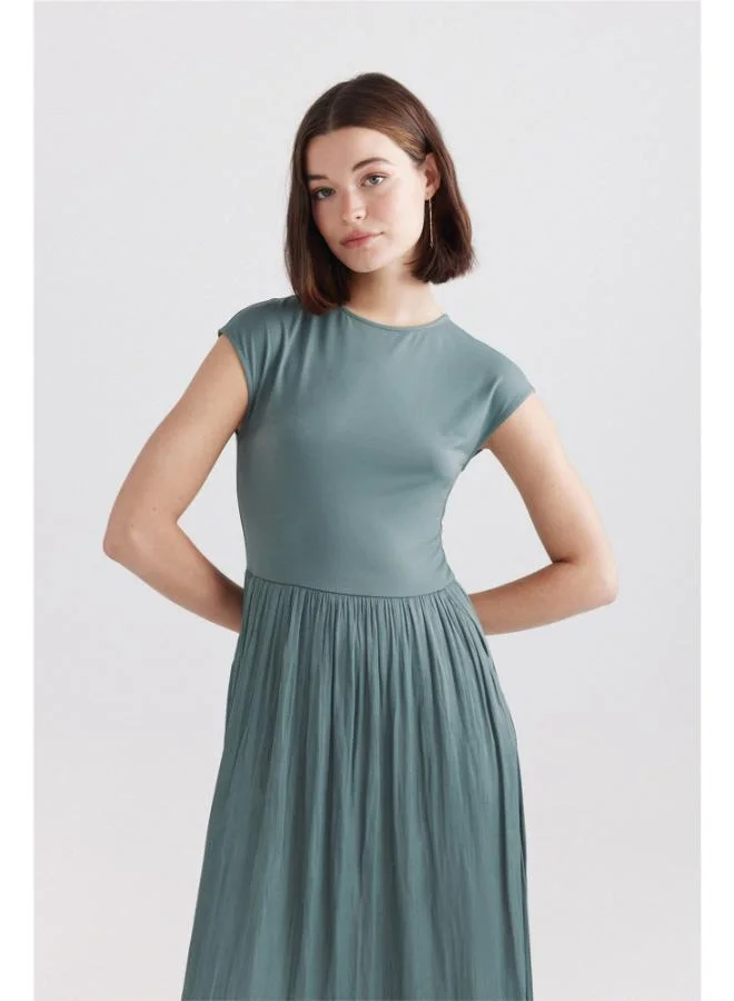 Springfield  Bimaterial midi dress for Women | Best Price UAE