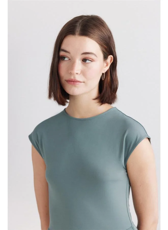 Springfield  Bimaterial midi dress for Women | Best Price UAE