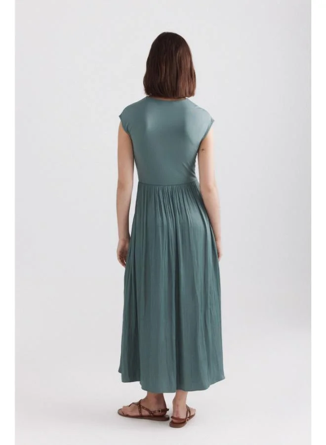 Springfield  Bimaterial midi dress for Women | Best Price UAE